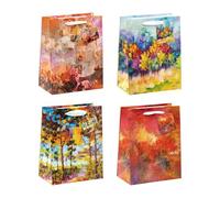 K3T Art on Canvas 87119 - Bolsas de regalo (4 unidades, tamaño mediano, 23 x 18 x 10 cm), color blanco