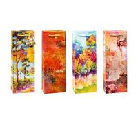 K3T Art on Canvas 87289 - Bolsas de regalo para botellas de vino y champán (12 unidades, tamaño: 36 x 12 x 8 cm), color blanco