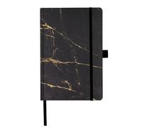 K3T Cuaderno A5 Dotted, mármol negro, 192 páginas, con bolsillo interior, marcapáginas, cierre elástico y soporte para bolígrafo, número 63135