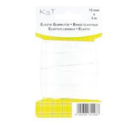 K3T Goma elástica, 15 mm x 3 m, Color Blanco, número de Referencia 81123