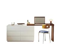 K5C7S3W9D6 Tocador Gabinete de Almacenamiento con Espejo tocador for Maquillaje Tapa abatible Acabado Crema Vintage Madera Maciza for un Dormitorio Elegante Muebles de Dormitorio