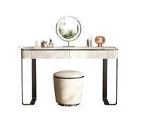K5C7S3W9D6 Tocador Tocador de Madera Maciza, Espacio pequeño Minimalista Moderno con Detalles en Acero Inoxidable, Tapa losa mármol Muebles de Dormitorio