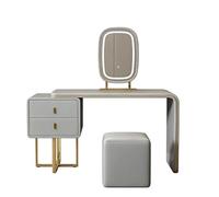 K5C7S3W9D6 Tocador Tocador Estilo Crema de Lujo con luz Muebles de Dormitorio(Grey)