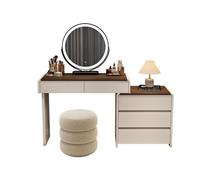 K5C7S3W9D6 Tocador Tocador Estilo Crema Dormitorio luz Lujo Todo Madera Maciza y gabinete Muebles de Dormitorio(Pequeño)