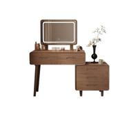 K5C7S3W9D6 Tocador Tocador Estilo Madera y Mesa de Maquillaje con Espejo, Minimalista Moderno for Dormitorio Principal Espacio pequeño Muebles de Dormitorio