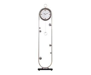 K5d1P9m7 Reloj de pie Reloj de pie Moderno, Chapado en Oro, decoración del hogar con Cesta Almacenamiento, botellero, Reloj Vertical Reloj de Caja Larga