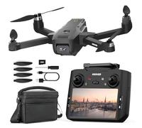 K600GPS Dron con Cámara 1080P, Pantalla FPV de 4.5", Regreso Automático, Sígueme, Motor sin Escobillas, Quadcopter Plegable para Adultos, Niños y Principiantes, Control por Gestos, 22 Min de Vuelo