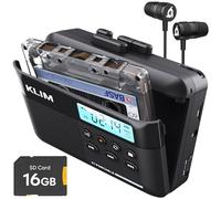 K7 Reproductor Cassette con Auriculares F1, Conversor a MP3, SD 16 GB | Micrófono y Altavoz Integrados, Entrada Jack Universal de 3,5 mm, Batería Recargable con Carga en 2 Horas, Negro