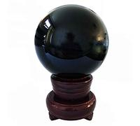 K9 Crystal Ball Soporte de cristal de madera 80 mm Mixcolor Art Decor Crystal Prop para accesorios de decoración del hogar-80mm_black