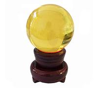 K9 Crystal Ball Soporte de cristal de madera 80mm Mixcolor Art Decor Crystal Prop para accesorios de decoración del hogar-80mm_topaz