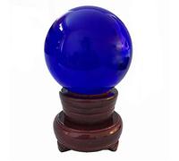 K9 Crystal Ball Soporte de cristal de madera 80mm Mixcolor Art Decor Crystal Prop para accesorios de decoración del hogar-80mm_blue