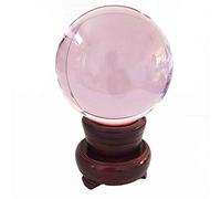 K9 Crystal Ball Soporte de cristal de madera 80mm Mixcolor Art Decor Crystal Prop para accesorios de decoración del hogar-80mm_pink