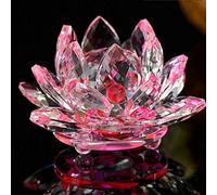K9 Crystal Lotus Flower Piedras Naturales Papeles de vidrio Feng Shui Artesanía Regalos Decoración del hogar Accesorios Figuras en miniatura-Rosa_100mm