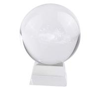 K9 Crystal Photography Prop 100 mm Bola de Cristal Transparente para decoración del hogar Meditación Divinación Fengshui Estudio de Arte Decoración de la Oficina (Base Cuadrada de Cristal)