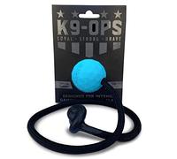 K9 Ops Pelota de perro con cuerda Moki Tug Toy - Recompensa de entrenamiento de búsqueda de goma sólida - Perros grandes, masticadores indestructibles duraderos Pitbull Dobermann Rottweiler Pastor
