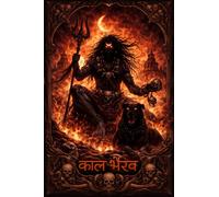 Kaal Bhairav: Guardián del Tiempo y la Destrucción - Feroz deidad hindú | Obra de arte de mitología sagrada hindú, poderoso avatar de Shiva, arte de pared enrollado espiritual para sala del templo