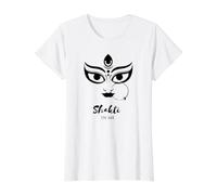 Kaali Maa Kali Design Durga Hindú Diosa Shakti Espiritual Camiseta gráfica económica, Mujer, Blanco, XL