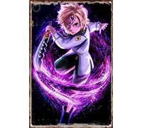 KAARIRI Cartel de metal retro vintage con diseño de Meliodas de Seven Deadly Sins Meliodas con gas morado, lujuria de gas, codicia, perezoso, ira, envidia, orgullo, vintage, retro, para decoración de
