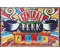KAARIRI Central Perk Friends - Placa de metal retro para decoración de pared, arte Shabby Chic, mural, 30,5 x 20,3 cm