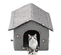 kaarr Casa para gatos, caseta de plástico para gatos al aire libre, refugio para gatos salvajes al aire libre, casa de calentamiento para gatos, casa para gatos al aire libre, casa para mascotas al
