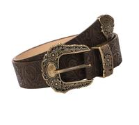 Kaaruisi Cinturón retro para compartir en familia, con poliuretano suave y cierre de aleación, cintura casual para mujeres y jóvenes, café, Talla única