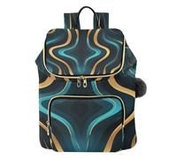 KAAVIYO Abstracto Azul LíNea Amarilla Mochila de Moda para Estudiantes Bolso de Hombro Mochila de Viaje para Jóvenes