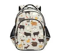 KAAVIYO Animales De Granja Lindo Mochila Infantil 3-12 Años Bolsa Escolar Mochila para Niños Pequeños