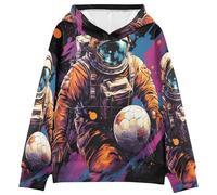 KAAVIYO Arte Fresco del Aceite del Astronauta Sudadera con Capucha para Niños con Estampado 3D (Tejido Saludable)