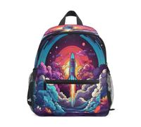 KAAVIYO Cohete De Plata En Ascenso PúRpura Mochila para Preescolar Niñas Niños Toddler Kids Estudiante Mochilas para Infantiles 3-8 Años