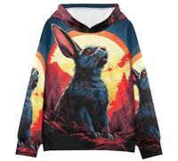 KAAVIYO Conejo Cool Grito Sudadera con Capucha para Niños con Estampado 3D (Tejido Saludable)