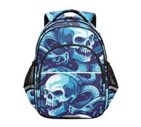 KAAVIYO CráNeos Azules Oscuro Abstracto Mochila Infantil 3-12 Años Bolsa Escolar Mochila para Niños Pequeños