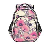 KAAVIYO CráNeos Blancos Flores ArtíSticas Mochila Infantil 3-12 Años Bolsa Escolar Mochila para Niños Pequeños