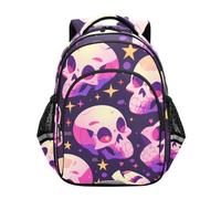 KAAVIYO CráNeos PúRpura Flotante ArtíStico Mochila Infantil 3-12 Años Bolsa Escolar Mochila para Niños Pequeños