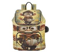 KAAVIYO CrayóN Arte MarróN Chimpancé Mochila de Moda para Estudiantes Bolso de Hombro Mochila de Viaje para Jóvenes