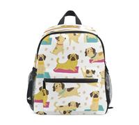 KAAVIYO Dibujos Animados Alegres Pugs Amarillos Mochila para Preescolar Niñas Niños Toddler Kids Estudiante Mochilas para Infantiles 3-8 Años
