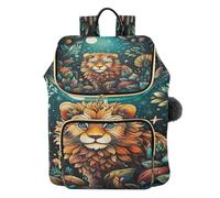 KAAVIYO Dibujos Animados De Luz De Luna LeóN Arte Mochila de Moda para Estudiantes Bolso de Hombro Mochila de Viaje para Jóvenes