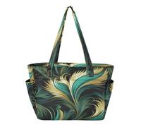 KAAVIYO Elegantes Plumas De Pavo Real Bolso de Playa Viaje Mano Para Mujer,Bolso de Hombro para Compras Niñas