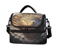 KAAVIYO Estilo De Navidad Lindo Komodo Bolsa de Almuerzo Gran Capacidad,Tipo Bandolera Ideal Para el Trabajo Niños Niñas Picnic