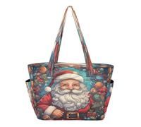 KAAVIYO Flores De Santa Claus Bolso de Playa Viaje Mano Para Mujer,Bolso de Hombro para Compras Niñas