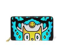 KAAVIYO Gato Salvaje Lindo Animal Billetera Mujer Cremallera Billetera de Cuero Cartera Teléfono Tarjeta de Credito Delgada Tarjetero para Chica Hombre