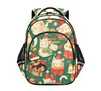 KAAVIYO Gatos Festivos Sombreros Alegres Mochila Infantil 3-12 Años Bolsa Escolar Mochila para Niños Pequeños