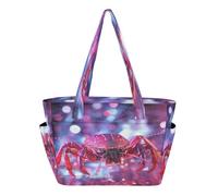 KAAVIYO Langosta Rosada Fresca Ligera Del Arte Bolso de Playa Viaje Mano Para Mujer,Bolso de Hombro para Compras Niñas