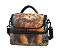 KAAVIYO Lindo Animal LeóN Luna Bolsa de Almuerzo Gran Capacidad,Tipo Bandolera Ideal Para el Trabajo Niños Niñas Picnic