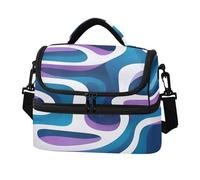 KAAVIYO LíNea PúRpura Azul Arte Bolsa de Almuerzo Gran Capacidad,Tipo Bandolera Ideal Para el Trabajo Niños Niñas Picnic