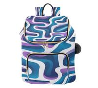 KAAVIYO LíNea PúRpura Azul Arte Mochila de Moda para Estudiantes Bolso de Hombro Mochila de Viaje para Jóvenes