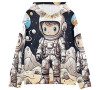 KAAVIYO NiñO Lindo Astronauta De Dibujos Animados Sudadera con Capucha para Niños con Estampado 3D (Tejido Saludable)