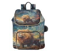 KAAVIYO Obra De Arte Luna LeóN Mochila de Moda para Estudiantes Bolso de Hombro Mochila de Viaje para Jóvenes