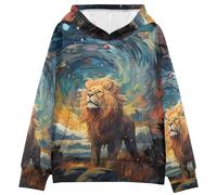 KAAVIYO Obra De Arte Luna LeóN Sudadera con Capucha para Niños con Estampado 3D (Tejido Saludable)
