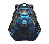 KAAVIYO Oso Azul Brillante Circular Mochila Infantil 3-12 Años Bolsa Escolar Mochila para Niños Pequeños
