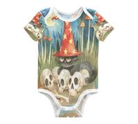 KAAVIYO Sombrero De Bruja CráNeos Bosque MíStico Ropa para bebés de Manga Corta de Algodón para 3-24 Meses de Verano